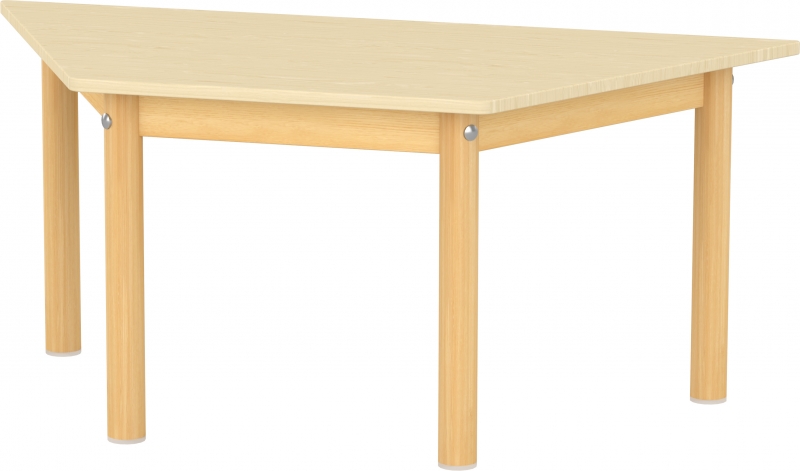 Óvodai trapéz asztal, 118x60x58 cm, lekerekített sarkokkal, élekkel - juhar