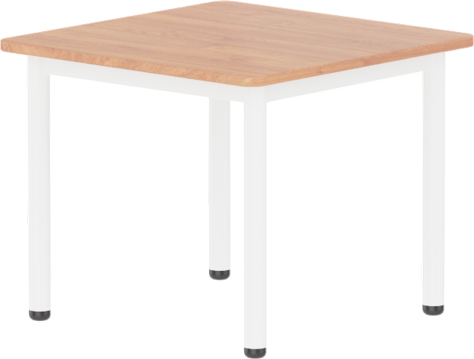 Emese bükk négyzet asztal - fehér fém lábbal, 52 cm