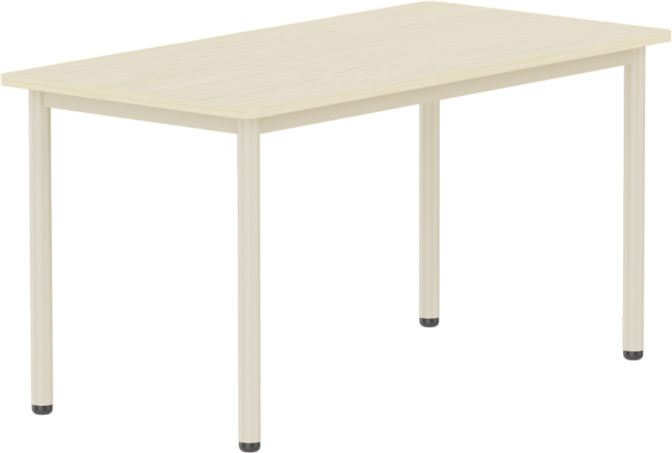 Emese juhar téglalap asztal - bézs fém lábbal, 58 cm