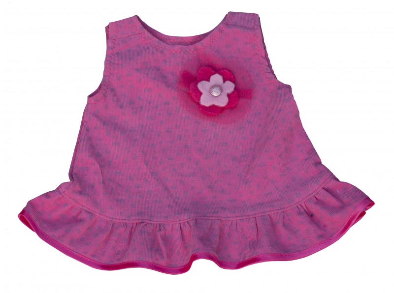 Babaruha - Bársony kötényruha - 37-50 cm-es babákra