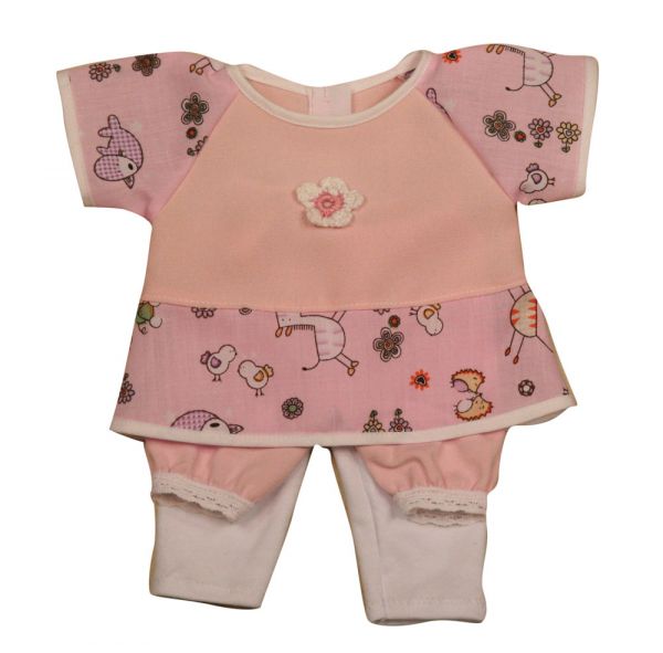 Babaruha - Tunikás együttes, lányos, 37-50 cm-es babákra