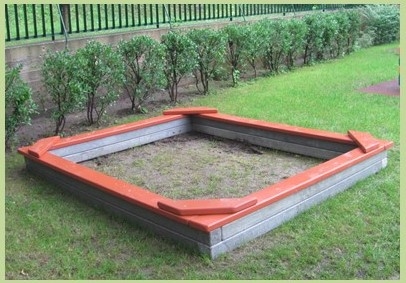 Homokozó, négyszög 2,5x2,5 m