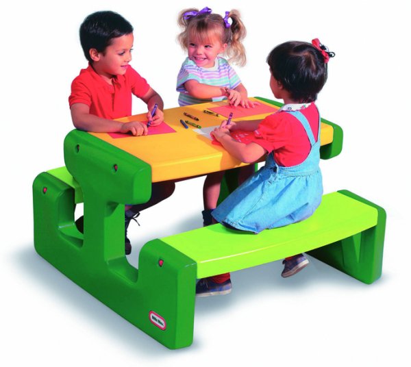 Piknik asztal, zöld-sárga - Little Tikes